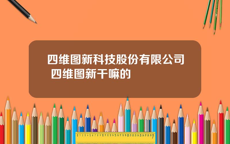 四维图新科技股份有限公司 四维图新干嘛的